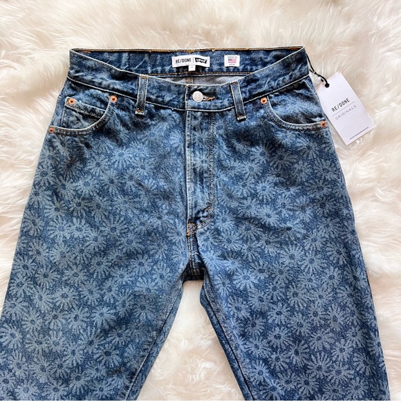 New! Rare RE/DONE x Levi's Collection 70s Floral High Waist Straight Jeans - Picture 5 of 8